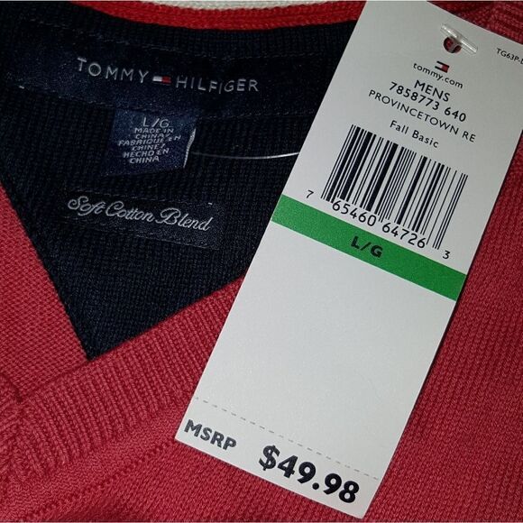NWT mens Tommy Hilfiger Sweater Size L - Picture 3 of 4
